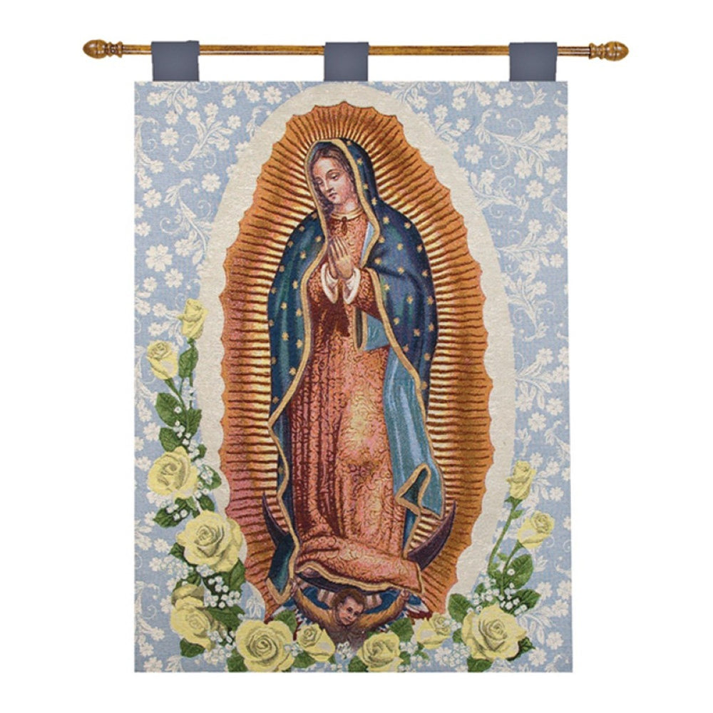 Our Lady of Guadalupe Tapestry Wall Hanging 26" x 36" By Manual Woodworkers & Weavers