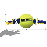 PetSport Tuff Ball Tug Rope Dog Toy, Durable Fetch & Tug (Multiple Sizes)