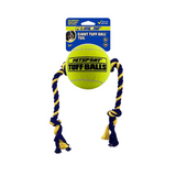 PetSport Tuff Ball Tug Rope Dog Toy, Durable Fetch & Tug (Multiple Sizes)