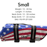 Pawz Pet Products Flag Nylon Dog Life Jacket (4 Sizes Available)