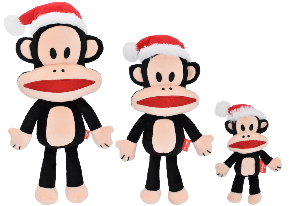 Multipet Holiday Paul Frank Julius With Santa Hat Plush Dog Toy (Multiple sizes available)