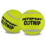 PetSport Catnip Tennis Balls Cat Toy, 2-Pack, 1.5"