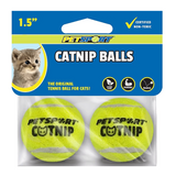 PetSport Catnip Tennis Balls Cat Toy, 2-Pack, 1.5"