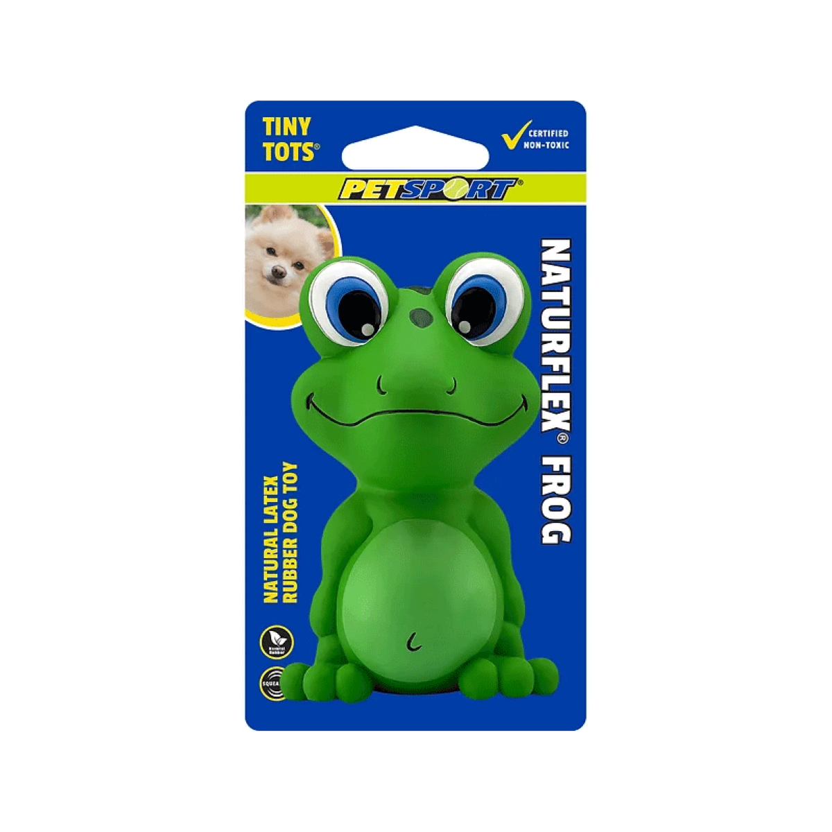 PetSport NatureFlex Frog Rubber Dog Squeaker Toy (2 Sizes Available)