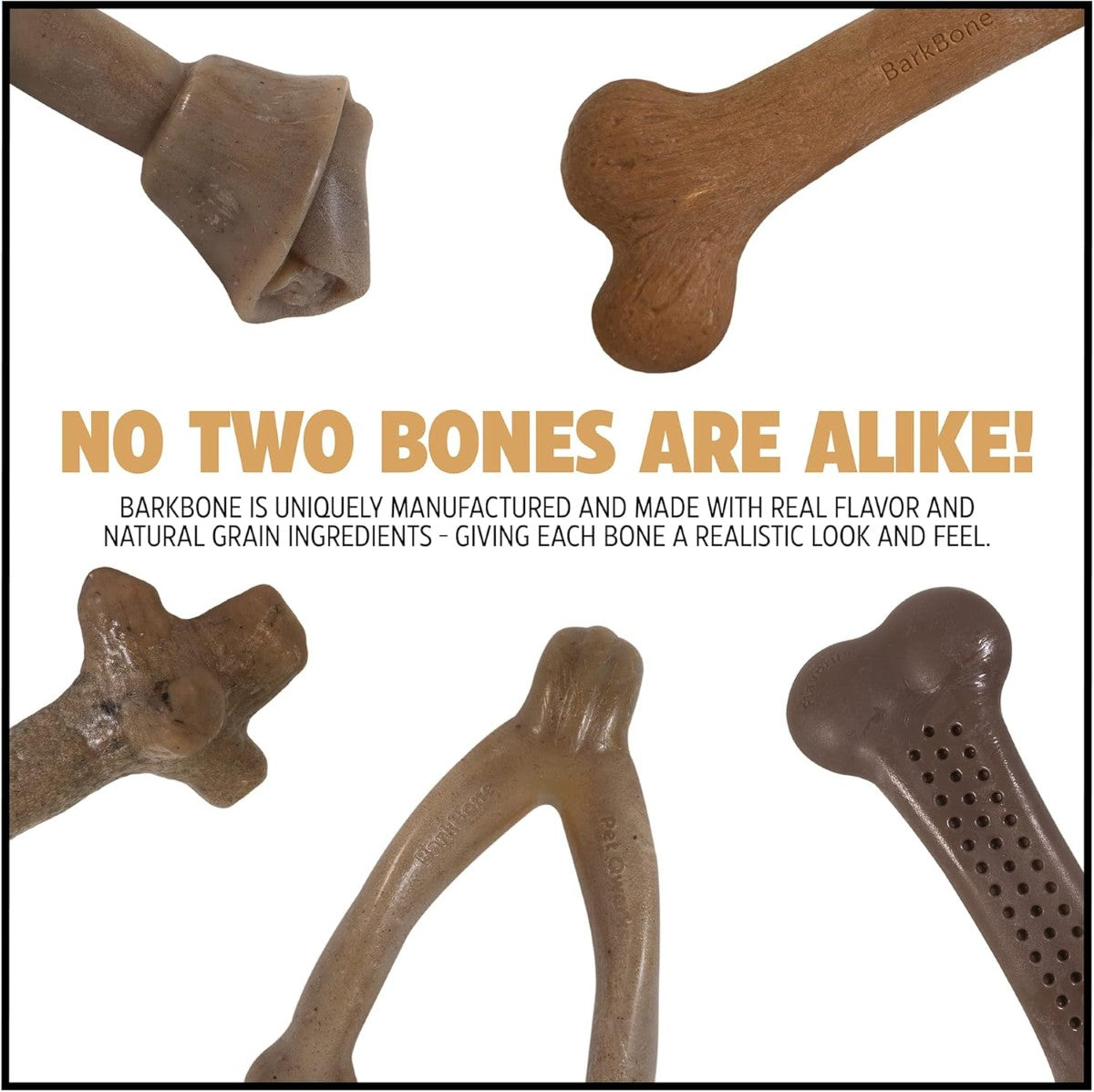 Pet Qwerks Wishbone BarkBone Chew Dog Toy (Various Flavors & Sizes)