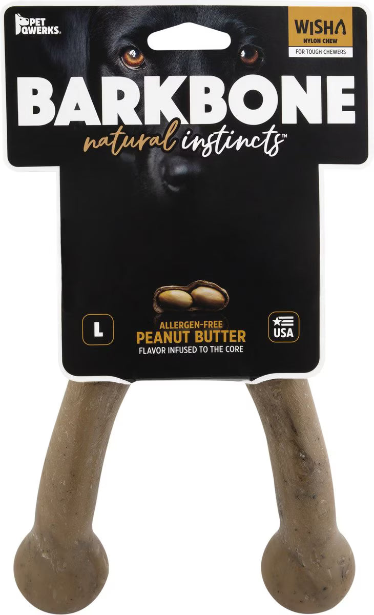 Pet Qwerks Wishbone BarkBone Chew Dog Toy (Various Flavors & Sizes)