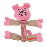 Flatheads Squeaky Plush Dog Toy - Pig / Small