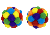 Multipet PomPom Balls with Rattle Cat Toys - 2-Pack