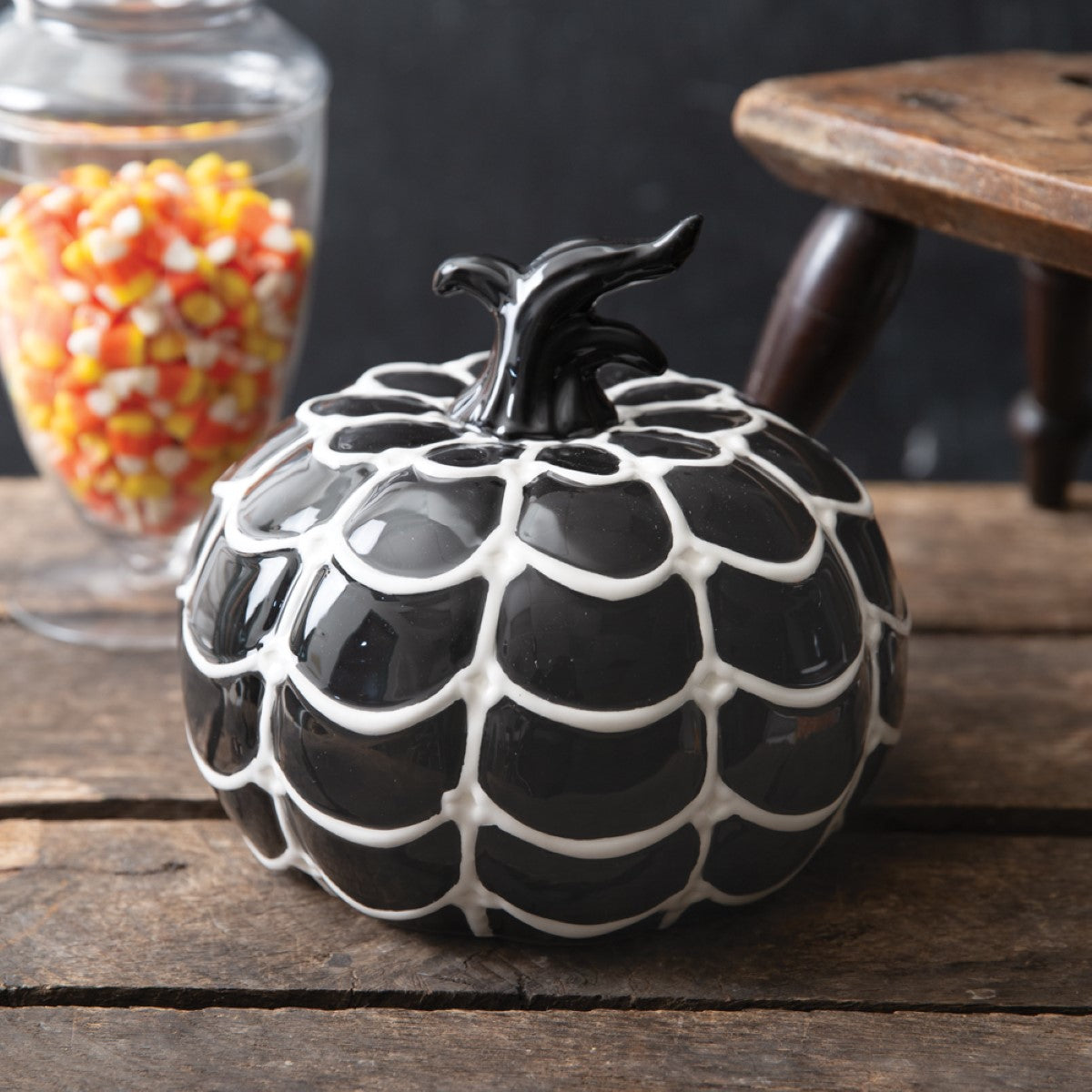 Porcelain Spiderweb Pumpkin By CTW Home Collection