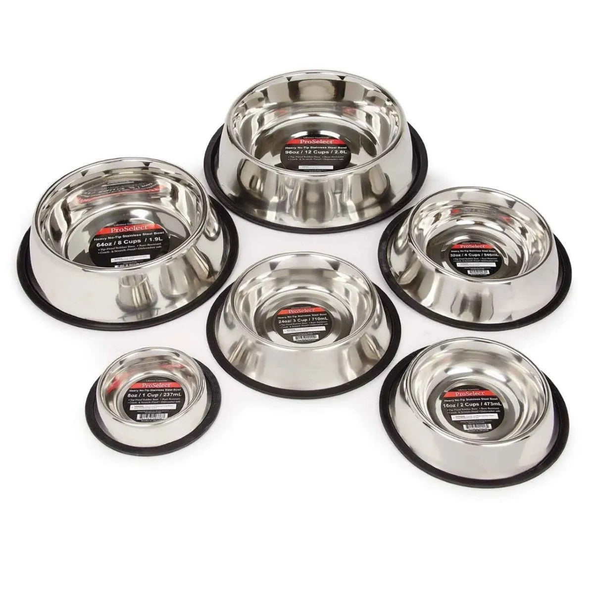 ProSelect X-Super Heavy Duty No-Tip Mirror Bowls (Multiple Sizes Available)