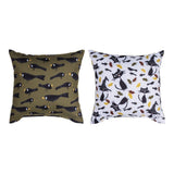 Pumpkin Spice Crows Throw Pillow 9" x 9" By Deane Beesley