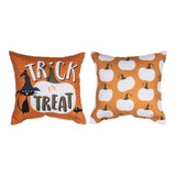 Pumpkin Spice Trick Or Treat Throw Pillow 9" x 9" By Deane Beesley