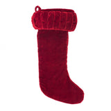 Vickerman 8" x 19" Plush Velvet Christmas Stocking, Red