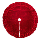 Vickerman Plush Velvet Christmas Tree Skirt, 60", Red