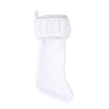 Vickerman 8" x 19" Plush Velvet Christmas Stocking, White