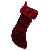 Vickerman 8" x 19" Plush Velvet Christmas Stocking, Wine