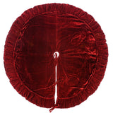 Vickerman Plush Velvet Christmas Tree Skirt, 60", Wine
