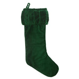 Vickerman 8" x 19" Plush Velvet Christmas Stocking, Emerald