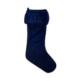 Vickerman 8" x 19" Plush Velvet Christmas Stocking, Midnight Blue