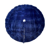 Vickerman Plush Velvet Christmas Tree Skirt, 72", Midnight Blue