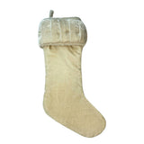 Vickerman 8" x 19" Plush Velvet Christmas Stocking, Champagne