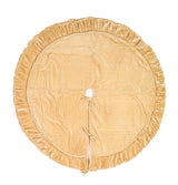 Vickerman Plush Velvet Christmas Tree Skirt, 60", Champagne