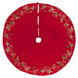 Vickerman Beaded Ornament Velvet Christmas Tree Skirt, 72"