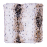 Vickerman Faux Fur Pillow, White, Snow Lynx