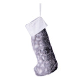 Vickerman Faux Fur Stocking, White, Arctic