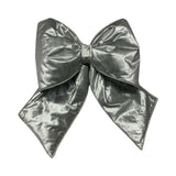 Vickerman Metallic Christmas Bow, 18" x 23", Silver