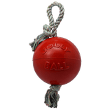 Romp-n-Roll Rope and Ball Dog Toy - Small 4.5" / Red