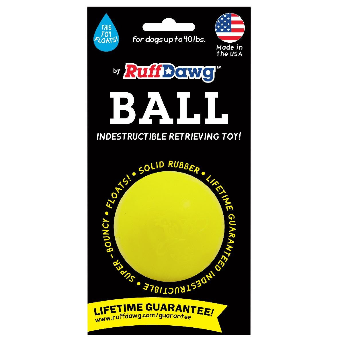 Ruff Dawg Indestructible Ball Tough Dog Chew Toy, Assorted (Multiple Sizes Available)