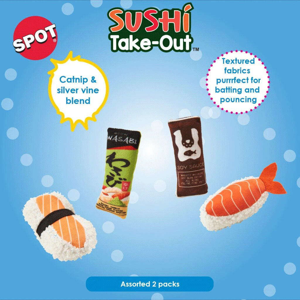 SPOT by Ethical Products Sushi Take Out Cat Toy (2 Pack)
