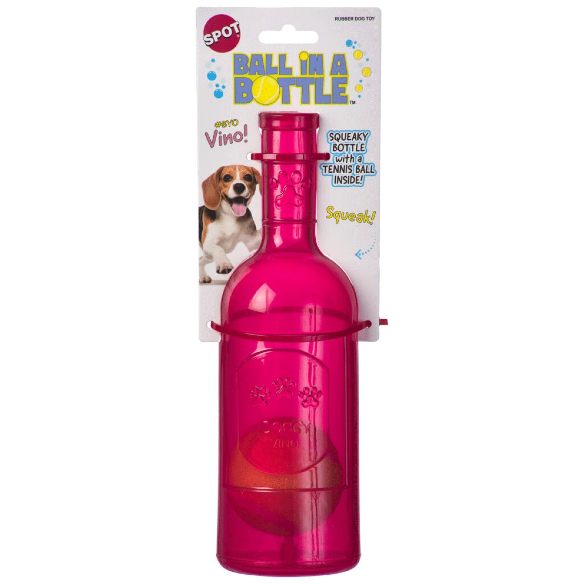 SPOT by Ethical Products Ball In A Bottle Squeaky Dog Toy