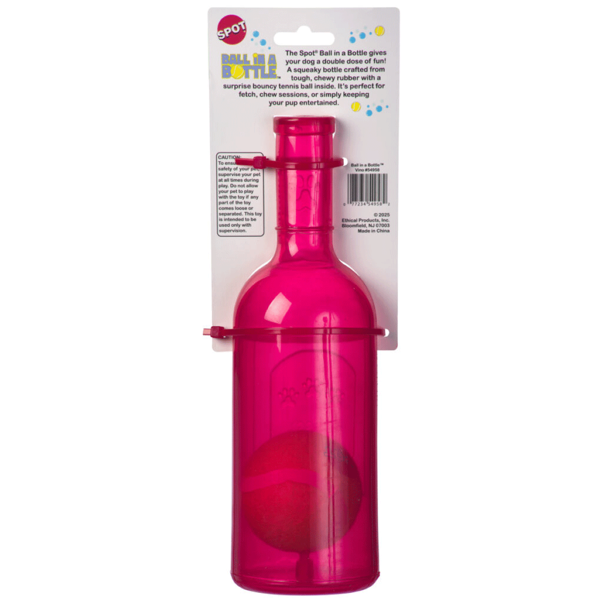 SPOT by Ethical Products Ball In A Bottle Squeaky Dog Toy