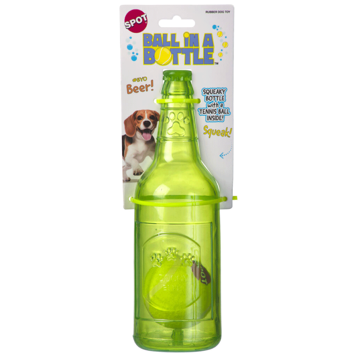 SPOT by Ethical Products Ball In A Bottle Squeaky Dog Toy