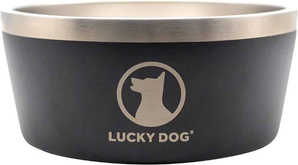 Lucky Dog Indulge Double Wall Stainless Steel Dog Bowl, Lifetime Warranty (Multiple Styles Available)