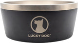 Lucky Dog Indulge Double Wall Stainless Steel Dog Bowl, Lifetime Warranty (Multiple Styles Available)