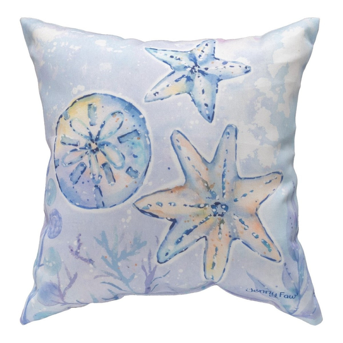 Sea Creatures With Sea Turtle Climaweave Throw Pillow By Manual Woodworkers & Weavers