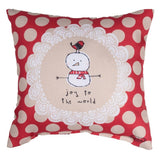 Snow Pals Joy To The World Throw Pillow 9" x 9" By Amylee Weeks