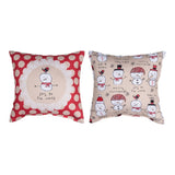 Snow Pals Joy To The World Throw Pillow 9" x 9" By Amylee Weeks