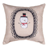 Snow Pals Merry Christmas Throw Pillow 9" x 9" By Amylee Weeks
