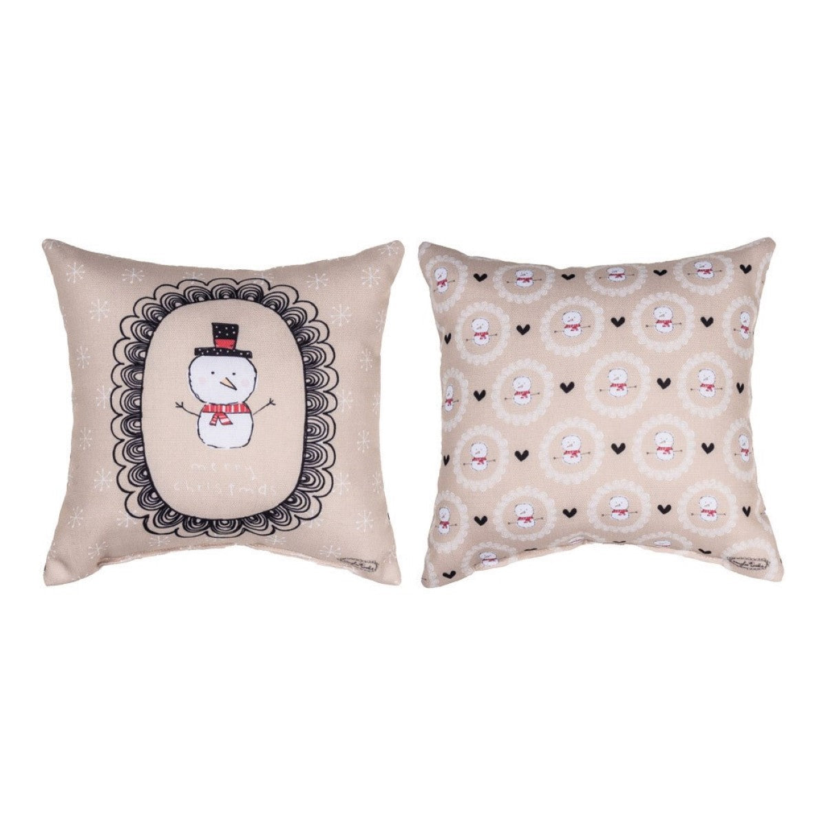 Snow Pals Merry Christmas Throw Pillow By Manual Woodworkers & Weavers