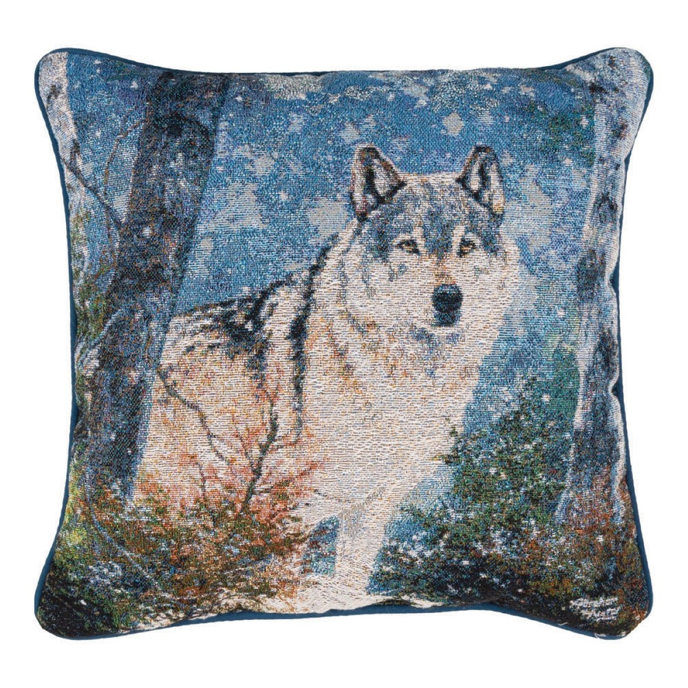 Snowy Silence Woven Throw Pillow 17" x 17" By Abraham Hunter