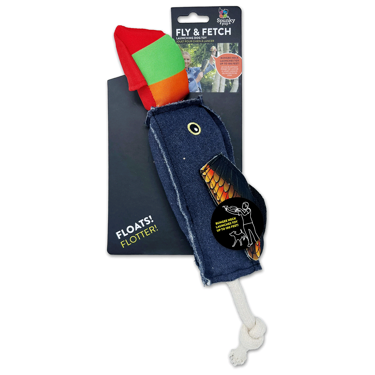 Spunky Pup Fly & Fetch Canvas Dog Toy (Assorted Styles)