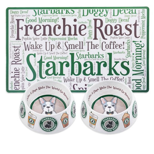 Haute Diggity Dog Starbarks Bundle (Set of 2 Bowls & Mat)