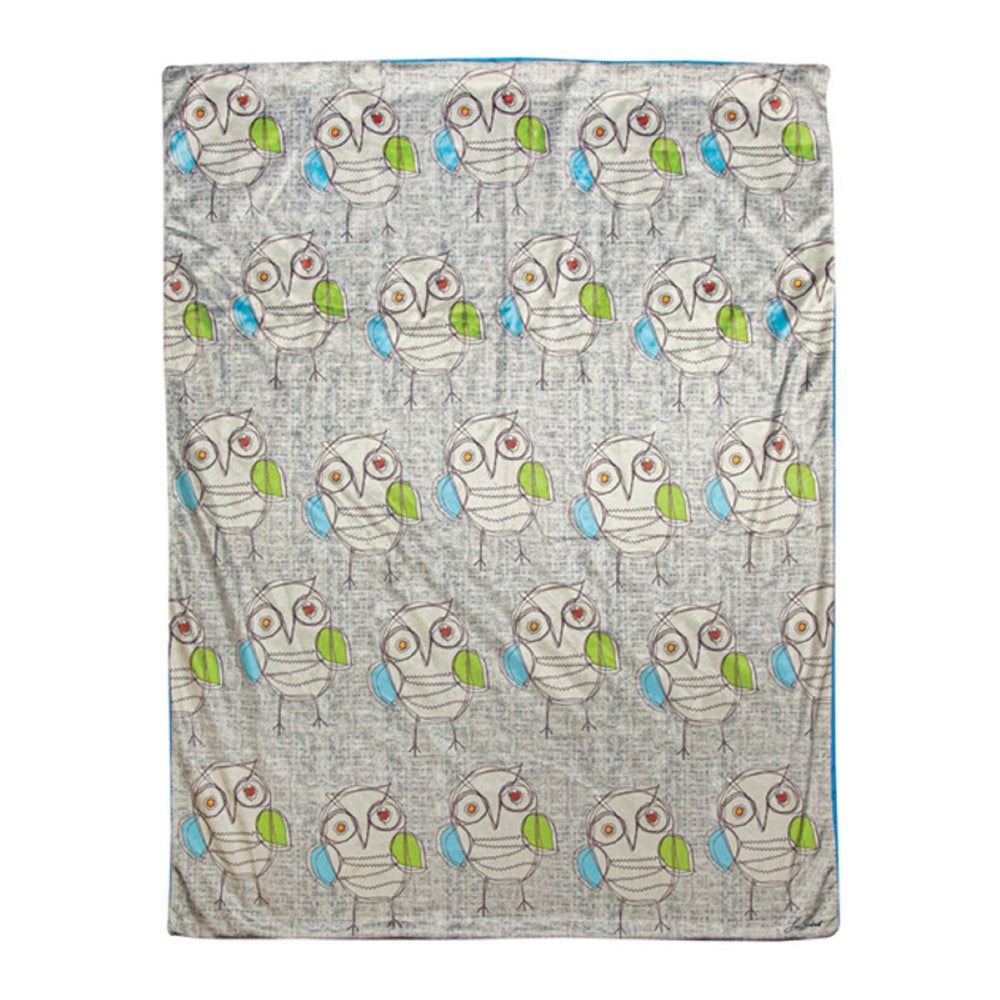 Stitch Happy Owl 2-Layer Throw Blanket 30" x 40" By Lori Siebert