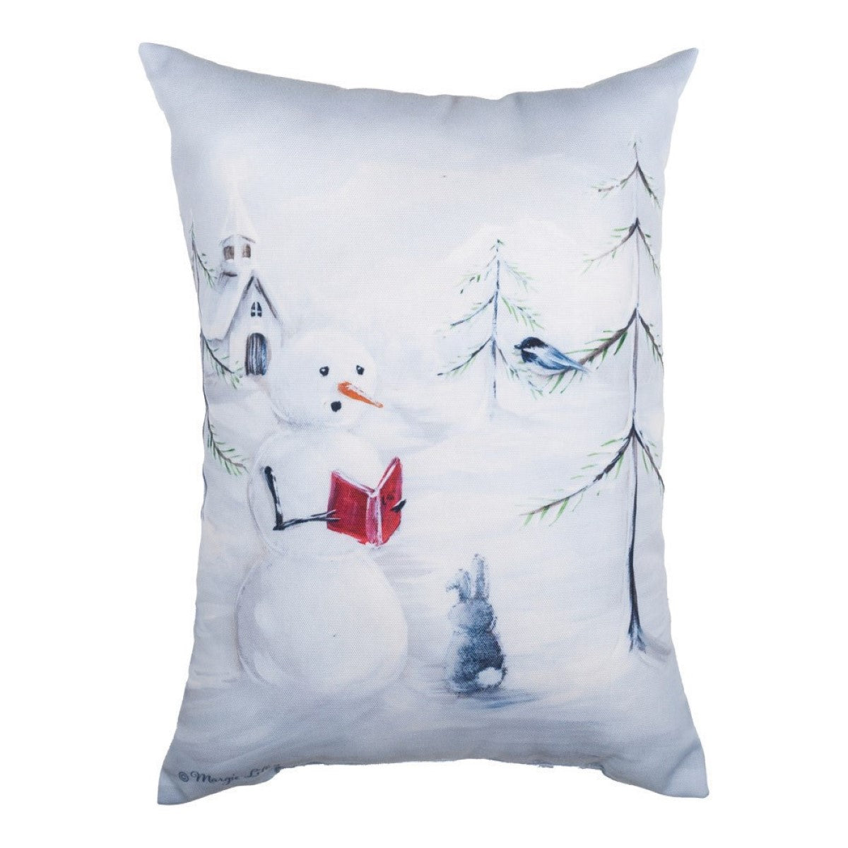 Sweet Peace Snowman Climaweave Throw Pillow By Manual Woodworkers & Weavers