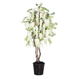 Vickerman Artificial White Wisteria Deluxe, 6'