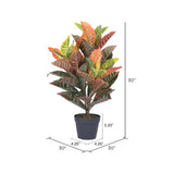 Vickerman 30" Artificial Croton Fresh Touch Potted Plant